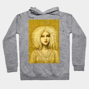 Victorian Gothic Girl On Gold Hoodie